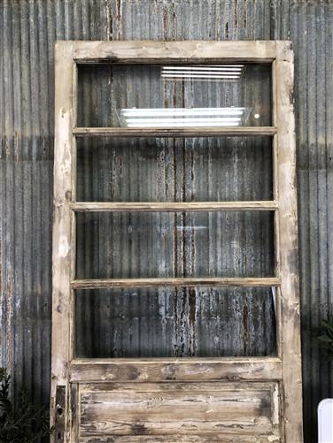 Antique French Single Door (32.5x89) 4 Glass Panes, European Design H119