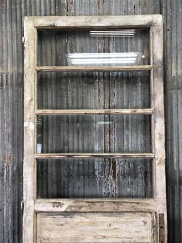 Antique French Single Door (32.5x89) 4 Glass Panes, European Design H119