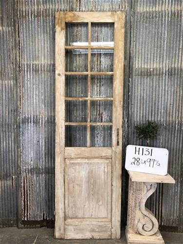 Antique French Single Door (28.75x97.5) 10 Pane Glass European Door H131