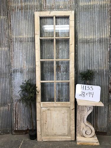 Antique French Single Door (28x94) 8 Pane Glass European Door H133