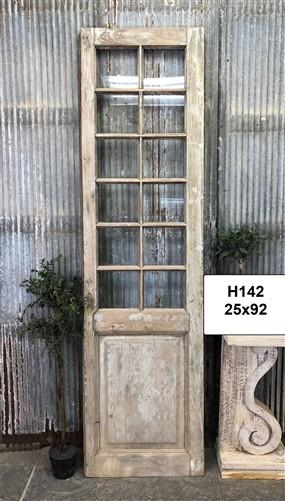 Antique French Single Door (25x96) 12 Pane Glass European Door H142