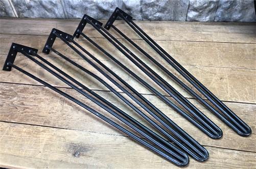 table legs - 4 Hairpin Metal Table Legs, Mid Century Danish Modern, Industrial Vintage K, by The Old Grainery (4, Black, c...