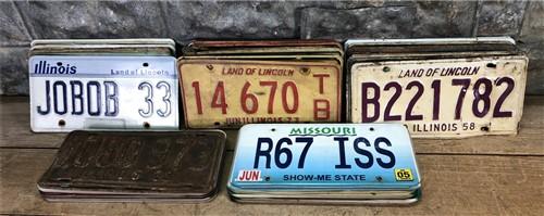 License Plate - Set of 50 License Plates Lot, Vintage Automobile Car Truck Tags KC, by The Old Grainery (1938, automobile,...