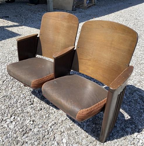 Theater Seats - 2 Padded Folding Theater Seats, Auditorium Theatre Seat, Entryway Bench B44 by The Old Grainery (art deco,...