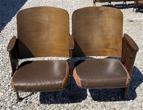 Theater Seats - 2 Padded Folding Theater Seats, Auditorium Theatre Seat, Entryway Bench B46 by The Old Grainery (art deco,...