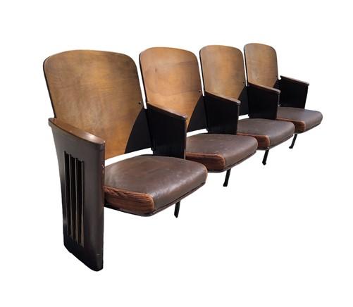 Theater Seats - 4 Padded Folding Theater Seats, Auditorium Theatre Seat, Entryway Bench A38 by The Old Grainery (art deco,...