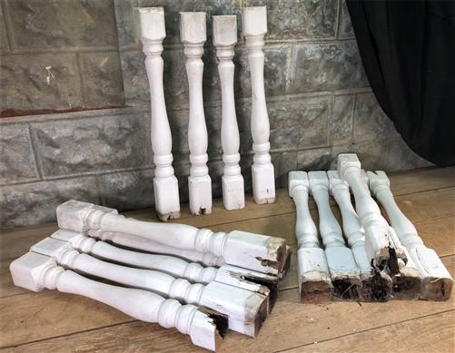 16 White Wood Balusters Reclaimed Spindles Porch Post House Trim C
