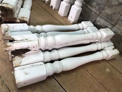 16 White Wood Balusters Reclaimed Spindles Porch Post House Trim C