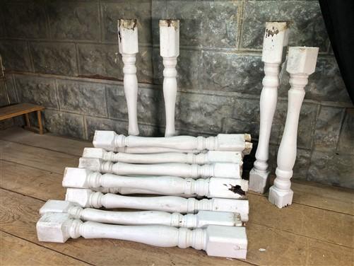 16 Balusters White Wood Architectural Salvage Spindles Porch Post House Trim D,