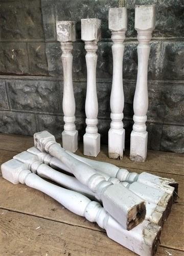9 Balusters White Wood Architectural Salvage Spindles Porch Post House Trim E,