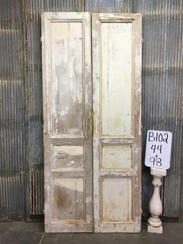 Antique French Double Doors (44x98) Thick Molding European Doors B102