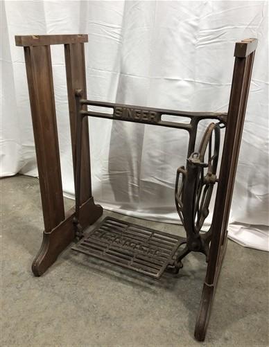 Treadle base - Treadle Sewing Machine, Cast Iron Base, Industrial Age Singer Steampunk PR, by The Old Grainery (base, cast...
