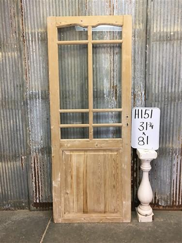 Antique French Single Door (31.75x81) 8 Pane Glass European Door H151
