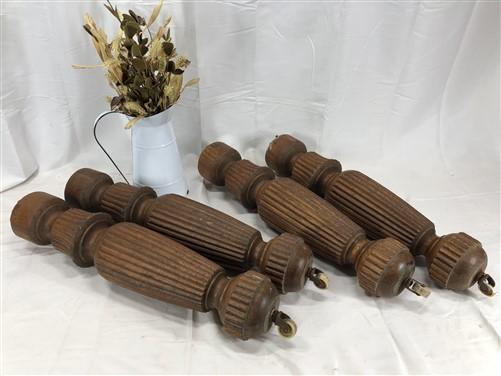 Table Leg - 4 Wood Table Legs, Harvest Folk Art Architectural Salvage, Vintage Furniture A16 by The Old Grainery (Brown, d...