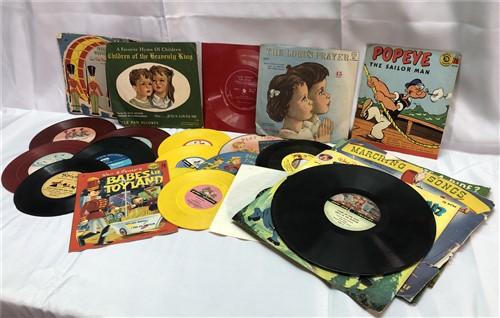 Records - Walt Disney, Peter Pan, Picture Play, Babes in Toyland, Vintage 50s-60s Records, by The Old Grainery (45 rpm, 50...