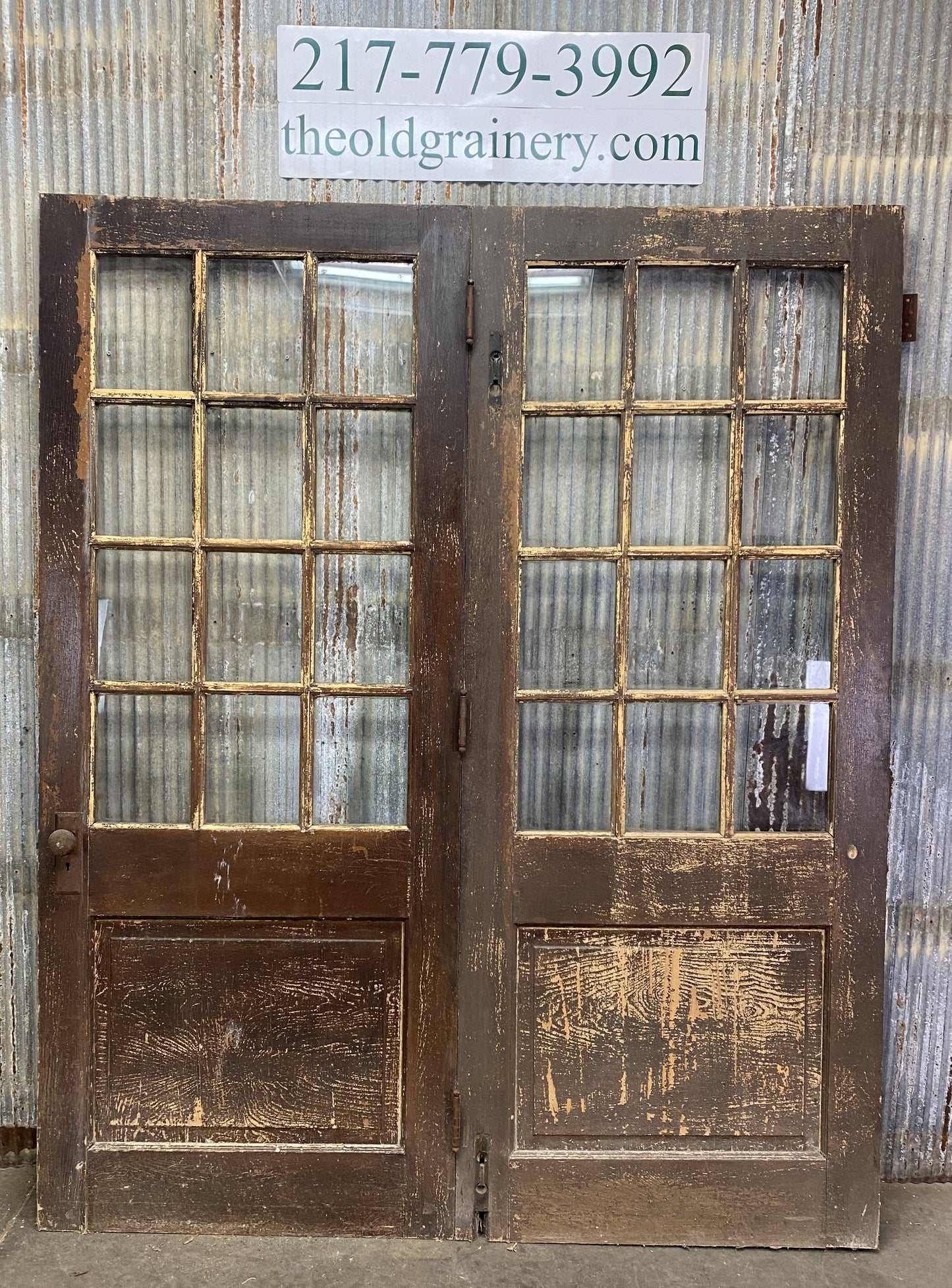 Antique American (72x88) 12 Pane Bi-Fold Doors, Vintage, Plantation Doors, T29
