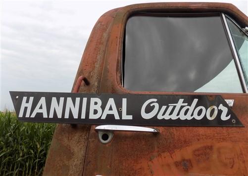 Hannibal Outdoor Sign, Vintage Metal Advertising Sign, Hannibal Missouri Sign B,