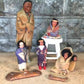 Skookum Dolls, Native American Indian, Chief Squaw Papoose, Canoe, Vintage Dolls