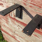 2 L Shelf Brackets - 6"x4", Metal Rustic Black Floating Shelf Mantel Hardware