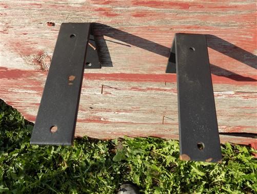 2 L Shelf Brackets - 6"x4", Metal Rustic Black Floating Shelf Mantel Hardware