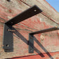 2 L Shelf Brackets - 6"x4", Metal Rustic Black Floating Shelf Mantel Hardware