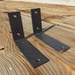 2 L Shelf Brackets - 6"x4", Metal Rustic Black Floating Shelf Mantel Hardware