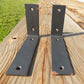 2 L Shelf Brackets - 6"x4", Metal Rustic Black Floating Shelf Mantel Hardware