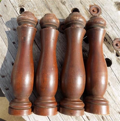 spindles - 4 Balusters, Wood Trim Molding, Architectural Salvage Spindle, Furniture Leg b, by The Old Grainery (baluster,...