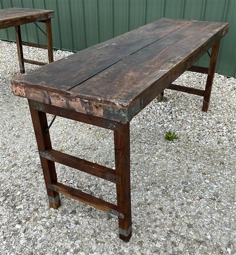 Tables - Rustic Folding Table (67.5x21.5) Reclaimed Wood Dining, Kitchen Island B45 by The Old Grainery (dining table, far...