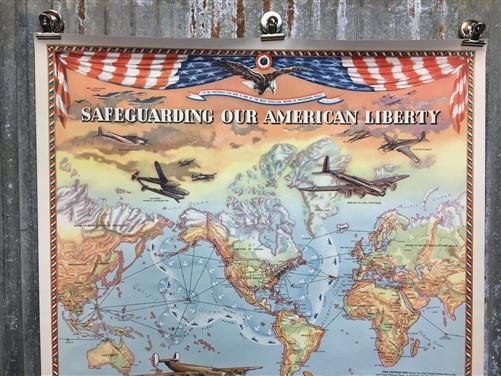 Wall Art - Safeguarding Our American Liberty, World War II Map, Lambert Guenther, 1941 by The Old Grainery (American Amy,...