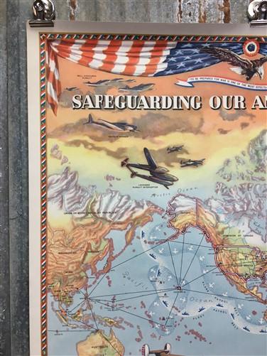 Wall Art - Safeguarding Our American Liberty, World War II Map, Lambert Guenther, 1941 by The Old Grainery (American Amy,...