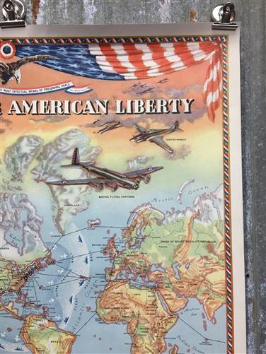 Wall Art - Safeguarding Our American Liberty, World War II Map, Lambert Guenther, 1941 by The Old Grainery (American Amy,...