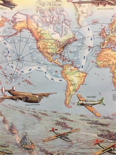 Wall Art - Safeguarding Our American Liberty, World War II Map, Lambert Guenther, 1941 by The Old Grainery (American Amy,...
