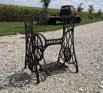 Treadle base - Treadle Sewing Machine, Cast Iron Base, Industrial Age Singer Steampunk PZ, by The Old Grainery (Antique Or...