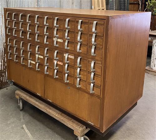 Wood file cabinet - 120 Drawer Card Catalog Cabinet, Vintage Library Card File Cabinet, Home Office by The Old Grainery (b...