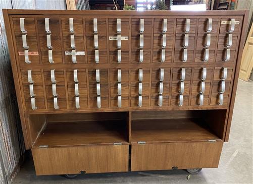 120 Drawer Card Catalog Cabinet, Vintage Library Card File Cabinet, Home Office 120 Drawer Card Catalog Cabinet, Vintage Library Card File Cabinet, Home Office
