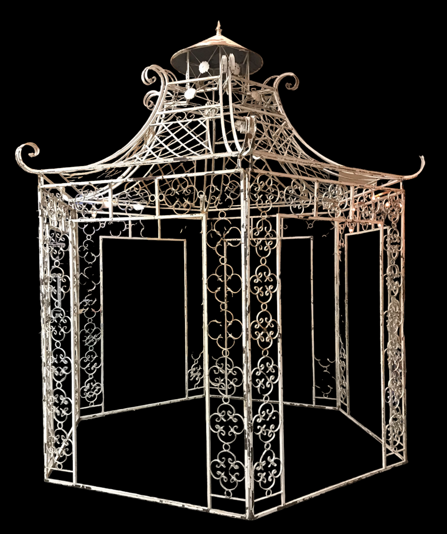 Large Garden Gazebo Dome Roof, Iron Metal Pergola Outdoor Patio Gazebo Arbor A15