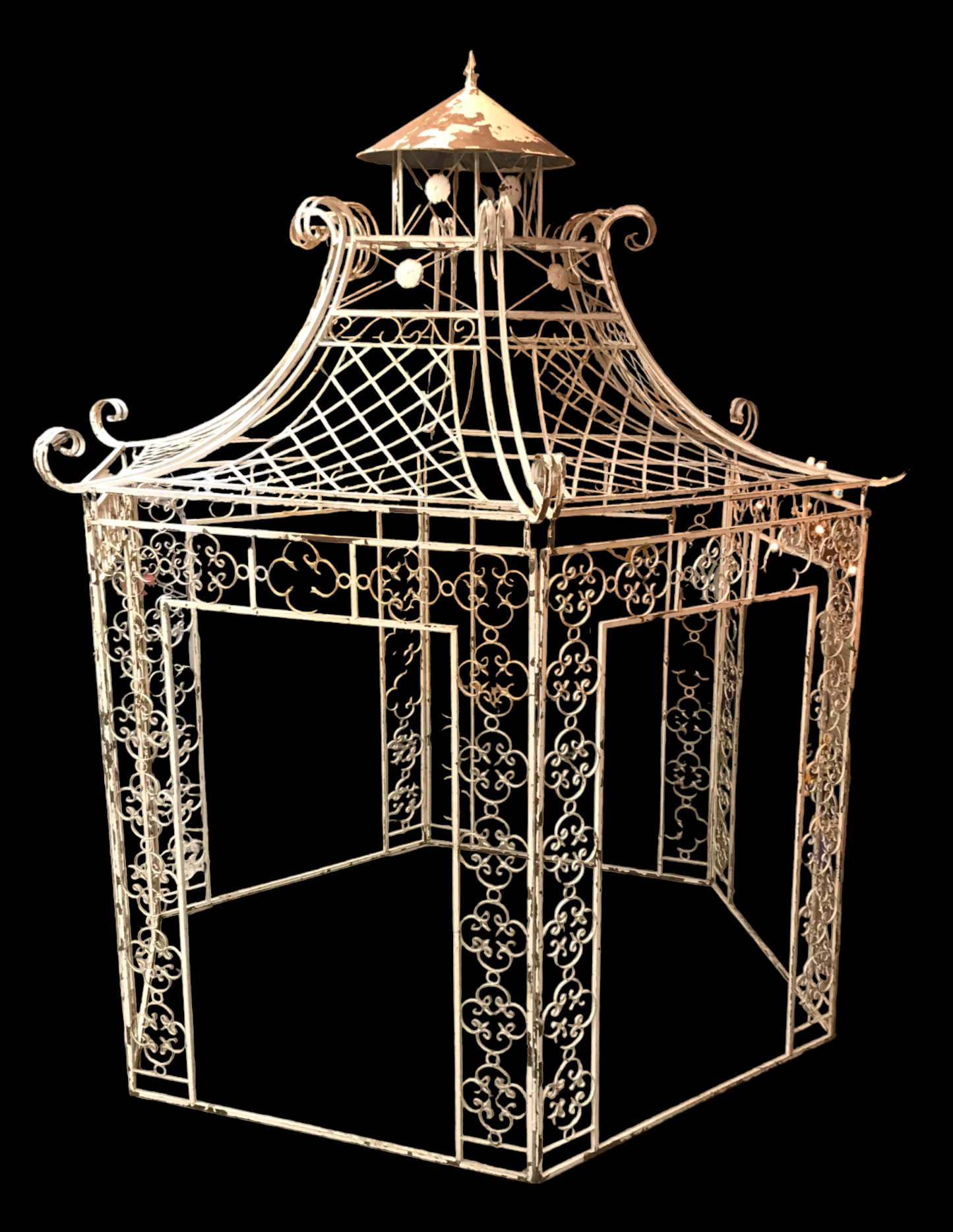 Large Garden Gazebo Dome Roof, Iron Metal Pergola Outdoor Patio Gazebo Arbor A15