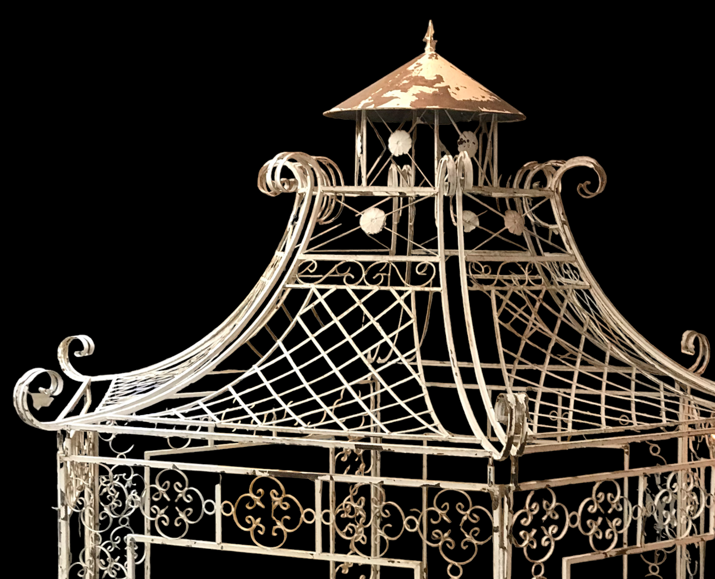 Large Garden Gazebo Dome Roof, Iron Metal Pergola Outdoor Patio Gazebo Arbor A15