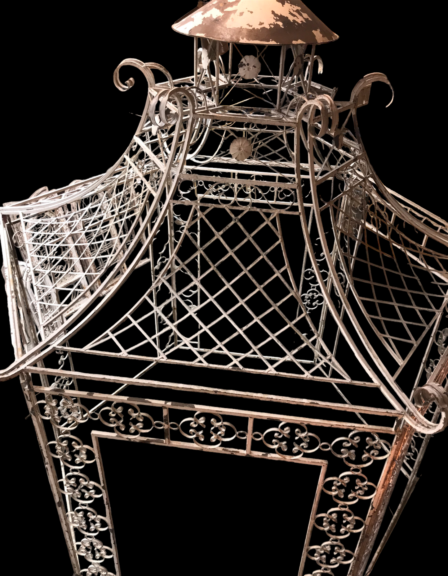 Large Garden Gazebo Dome Roof, Iron Metal Pergola Outdoor Patio Gazebo Arbor A15