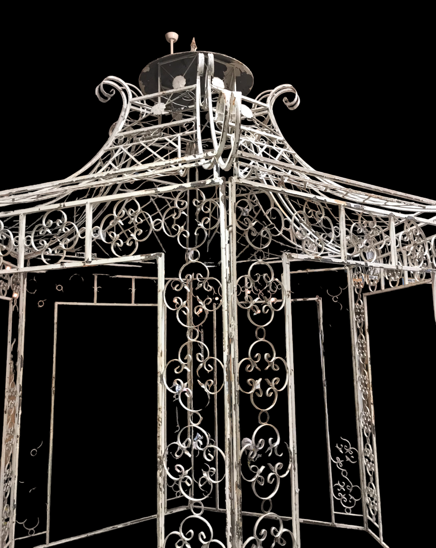 Large Garden Gazebo Dome Roof, Iron Metal Pergola Outdoor Patio Gazebo Arbor A15