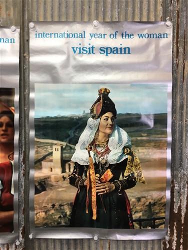 International Year of the Woman, Visit Spain, 3 Vintage Travel Poster, 1975