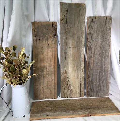Barn Wood - 4 Barn Wood Harwood Pine Planks, Wall Siding Panels, Weathered Rustic Lumber b, by The Old Grainery (barn sidi...
