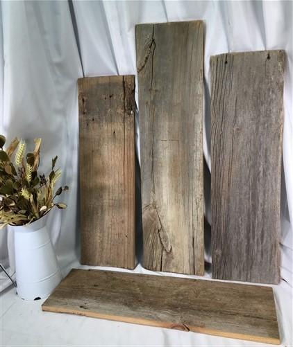 Barn Wood - 4 Barn Wood Harwood Pine Planks, Wall Siding Panels, Weathered Rustic Lumber b, by The Old Grainery (barn sidi...