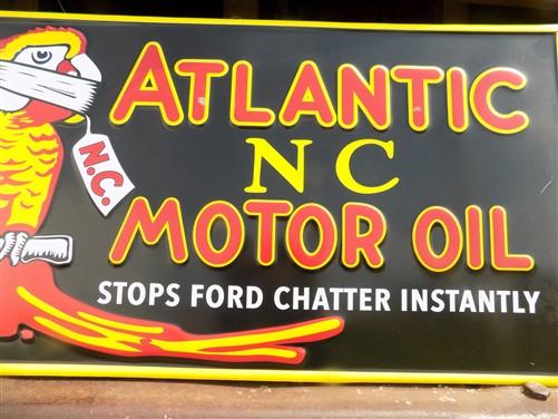 Atlantic NC motor oil sign - Atlantic NC Motor Oil Sign, Tin Advertising Sign, Motor Oil, Gasoline & Oil Sign by The Old G...