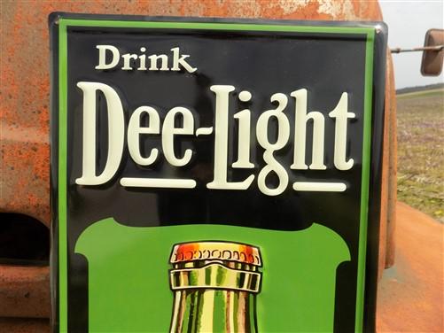 Drink DeeLight Soda Sign, Tin Advertising Sign, Soda Pop Soft Drink Sign