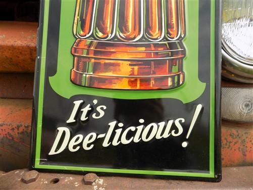 Drink DeeLight Soda Sign, Tin Advertising Sign, Soda Pop Soft Drink Sign