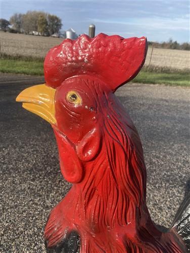 Large Rooster Statue, Decorative Metal Rooster, Outdoor Farm Garden Figurine