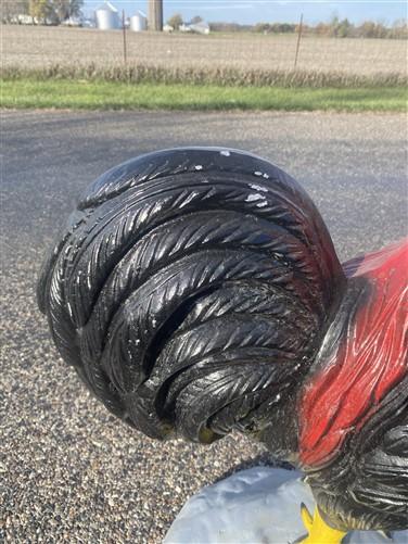 Large Rooster Statue, Decorative Metal Rooster, Outdoor Farm Garden Figurine