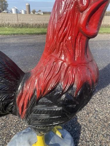 Large Rooster Statue, Decorative Metal Rooster, Outdoor Farm Garden Figurine